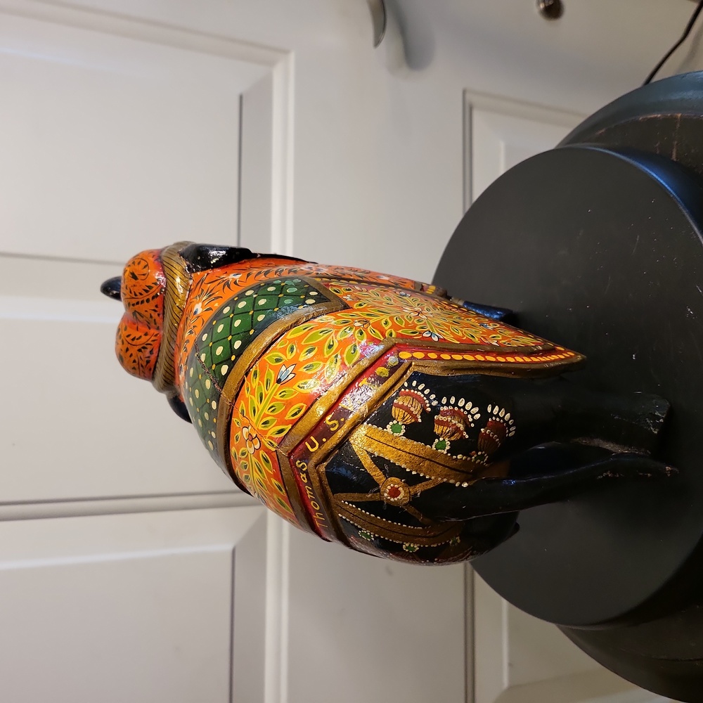 Vintage Asian Hand Painted Wooden Elephant - Picture 4 of 12